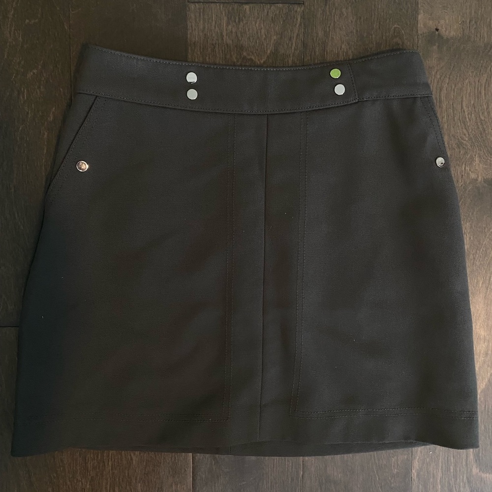 H&M army green skirt with gold button details